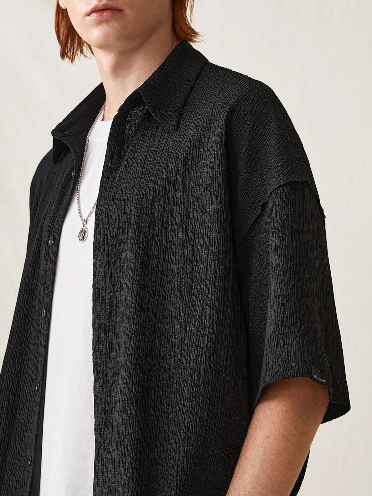 Men's Summer Casual Solid Color Short Sleeve Shirt And Shorts Set