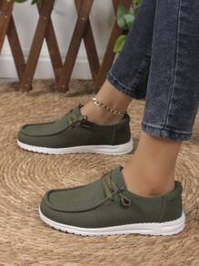 Zapatos deportivos informales para mujer livianos, cómodos y para todas las estaciones - Verde militar - Ver 5
