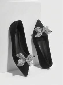 CUCCOO CHICEST Woman Shoes Black Flat Shoes With Bow Detailing Wedding Shoes Vacation Shoes Summer - Black - View 5