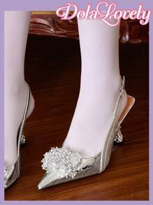 Dola Lovely Ladies' Gorgeous Silver High Heel Stiletto Dress Shoes For Summer Vacation Shoes Summer Christmas Party Witch Fall New Year Holiday - Silver - View 6