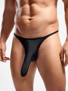 黑色性感低腰針織丁字褲 - 黑色 - 查看 8