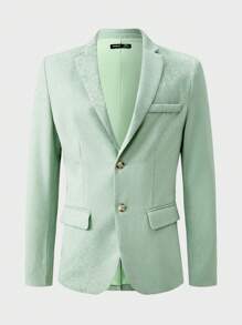 Manfinity VCAY Men's Fashion Business & Party Night Club Textured Pattern Lightweight Slim Fit Single Breasted Blazer Jacket