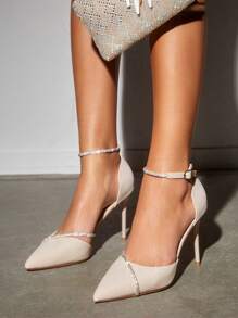 CUCCOO CHICEST 女士鞋 水钻装饰尖头细高跟踝带高跟鞋 夏季毕业高跟鞋 舞会高跟鞋 度假鞋 夏季促销 返校鞋 大学生鞋 圣诞节 秋季 新年 假期