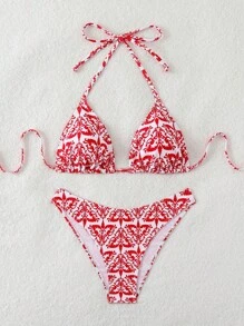Swim Mod Ladies Fashionable Printed Bikini Set, Random Color,Summer Beach - Multicolor - View 4