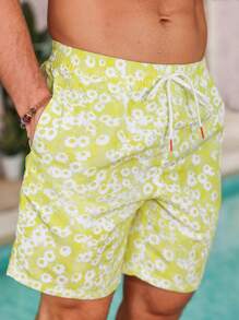 Manfinity KASUA Men's Vacation Casual Ditsy Floral Beach Shorts - White - View 7