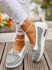 New Breathable Hollow Out Women's Casual Leather Loafers, Slip-On Flats Platform Shoes For Middle Aged Mothers, Summer,Fur Shoes - Grey - View 6