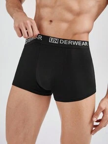 Men's Letter Tape Boxer Briefs (4-Piece Set) - Multicolor - View 5