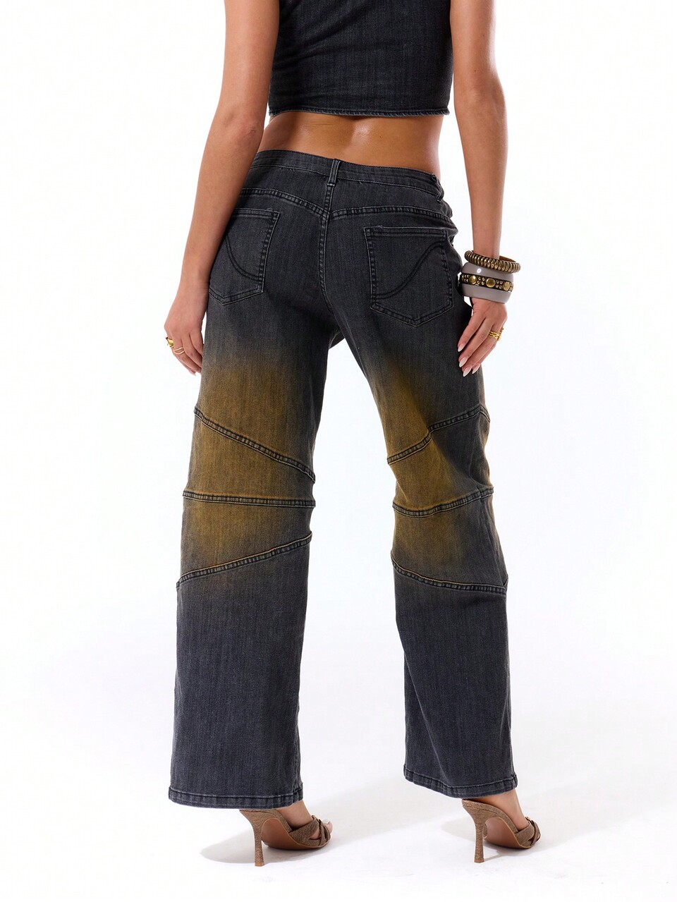 Panel Detail Straight Leg Jeans Spring 90's Y2k Cute Sexy Summer