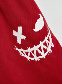 SHEIN Tween Boys' Extended Size Leisure Solid Color Round Neck Short Sleeve T-Shirt, Printed Shorts And Backpack Knit Three-Piece Suit - Multicolor - View 5