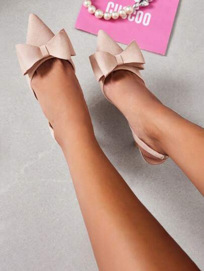 CUCCOO CHICEST Woman Shoes Solid Color Fashionable High Heel Bow Shoes Wedding Shoes For Summer Graduation Heels Prom Heels Vacation Shoes Summer Spring Shoes Spring Break Easter