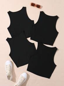 INAWLY Plus Size Summer Fashion Halloween Rock Punk Skeleton Printed Crop Tank Top Graphic Tees Women Tops