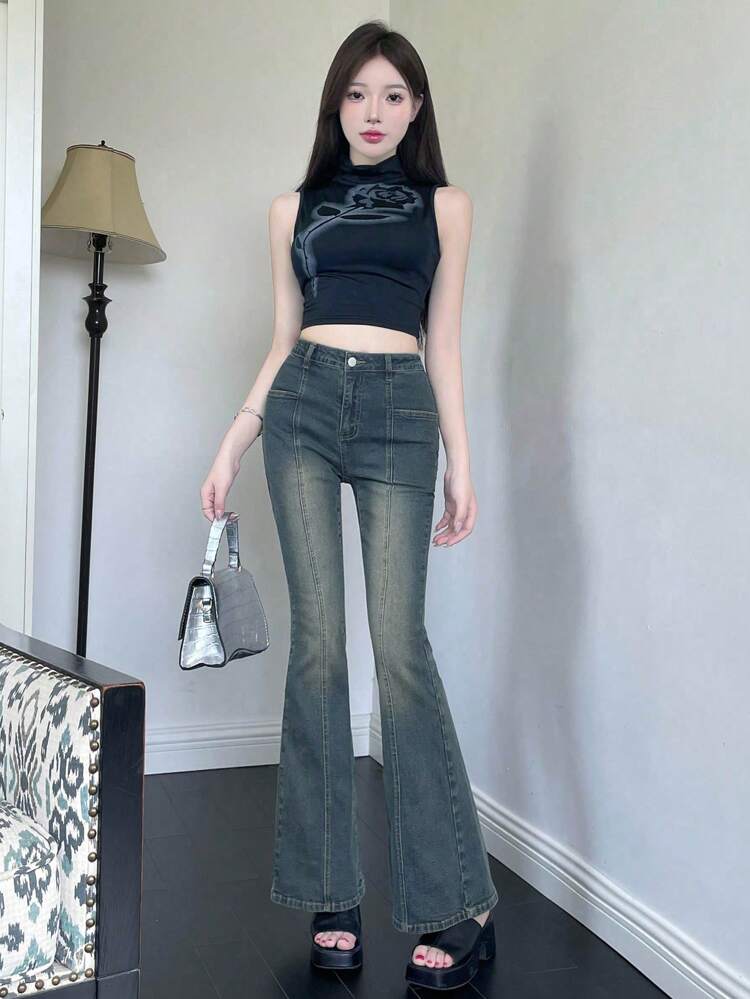 Women's Daily Wear Flared Jeans