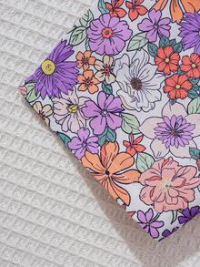 2 pièces ensemble de combishort décontracté pour bébé filles pour le printemps/été, adapté pour la maison et l'extérieur - Multicolore - Voir 6