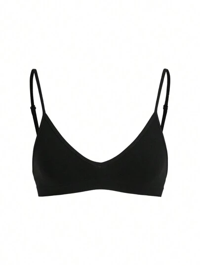 Ocili صدريّة سوداء بدون حشوة مريحة جدًا، واسعة ومرنة للغاية، مريحة وودية للبشرة