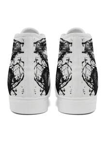 Giày vải canvas cổ cao in hình Skull Reaper cho nam, thoáng khí, bền, chống trượt và nhẹ - Nhiều màu - Xem 4