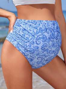 SHEIN Bottom de traje de baño de vacaciones de verano vintage estampado de paisley para maternidad