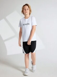 Tween Boy Basic Printed Short Sleeve T-Shirt And Shorts Set