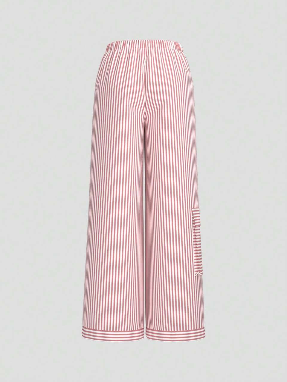 Ballet Summer Bow Pink Striped Pocket Overalls Pants