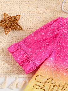 SHEIN Vestido de niña joven anti inflamable veraniego, holgado y casual con patrón de unicornio lindo para dormir - Rosa - Ver 4