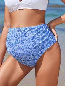 SHEIN Bottom de traje de baño de vacaciones de verano vintage estampado de paisley para maternidad