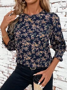 SHEIN Clasi Camisa de mujer de verano con estampado floral Ditsy Rural