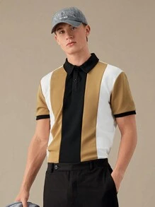 Manfinity VCAY Men Patch Detail Colourblock Polo Shirt - Multicolor - View 1