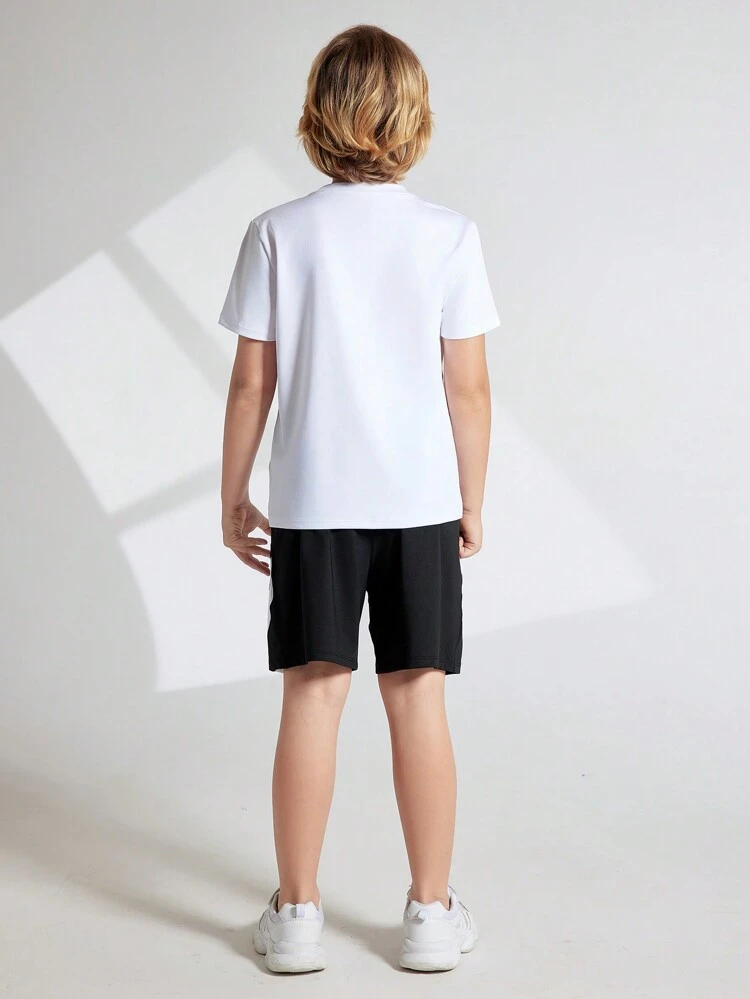 Tween Boy Basic Printed Short Sleeve T-Shirt And Shorts Set