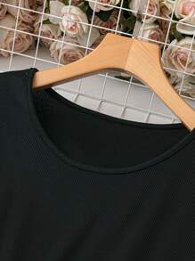 SHEIN Clasi Plus Size Vacation Leisure Color Block Floral Print Short Sleeve Dress With Patchwork Design - Multicolor - View 5