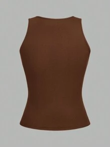 SHEIN EZwear 2 件套女士休闲性感短款紧身圆领吊带背心，适合夏季 - 彩色 - 查看 4