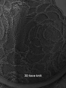 LUVLETTE Plus Black Sexy Lingerie Strapless Push-Up Lace Half Bra