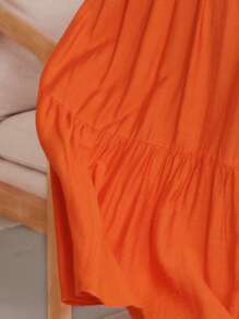 SHEIN LUNE Women's Summer Casual Long Strap Bowknot Dress Dress