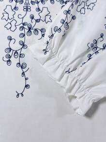 SHEIN LUNE Vacation & Leisure Destination Printed Short Sleeve Shirt - White - View 5