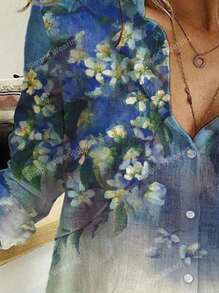 Women Floral Print Shirt, Spring/Summer