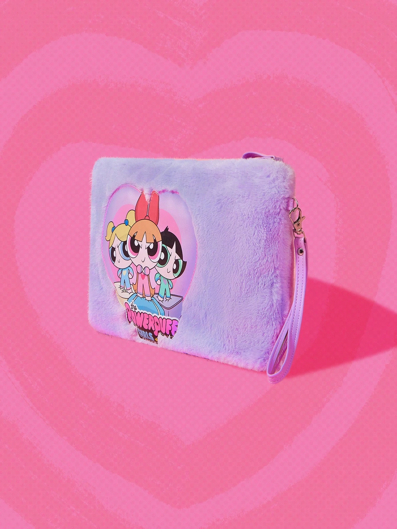 Powerpuff Girls Kosmetiktasche – Canvas, Reißverschluss, Lila Mit Blumenkopf-Print, Ca. 20x14 Cm, Ideal Für Reisen & Make-up