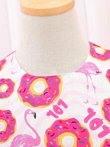 Young Girl Lovely Cartoon Mesh Layered Dress, Sweet Birthday Party Dress For Summer