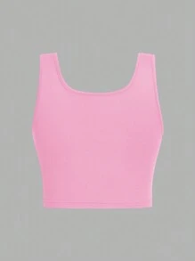 SHEIN EZwear 3 件女式黑色、白色、灰色超短款修身休闲圆领吊带背心，适合夏季 - 彩色 - 查看 4