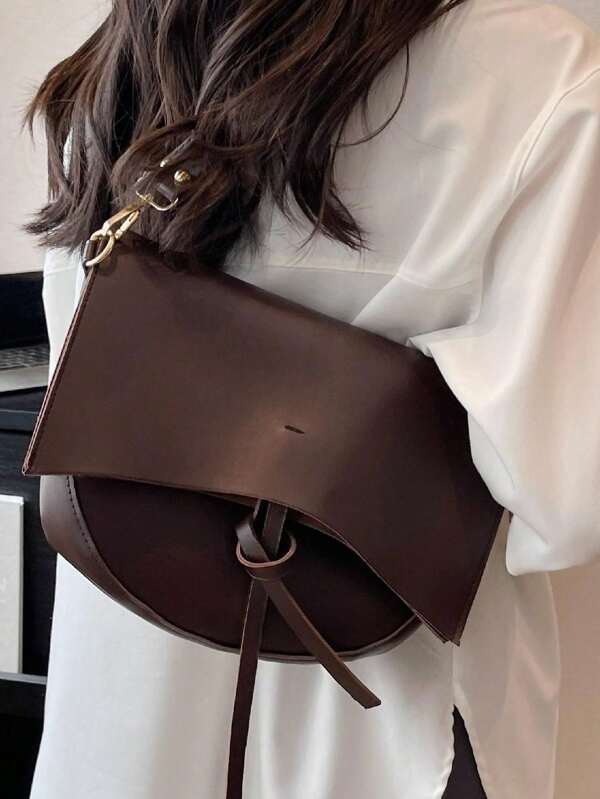 Women's New Fashionable Solid Color Casual Pu Lightweight Shoulder/Crossbody Bag With Adjustable Strap