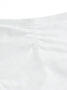 Ocili Leisure Natural Comfy & Soft Cotton Pleated Back Low Waist Cheeky Briefs-White