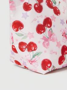 ROMWE Kawaii Cherry Fashionable Portable Lunch Bag For Storage And Insulation Of Lunch Box - Multicolor - View 3