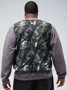 Manfinity VCAY Men's Plus Size Woven Printed Casual Vest, For Fall Winter - Multicolor - View 2