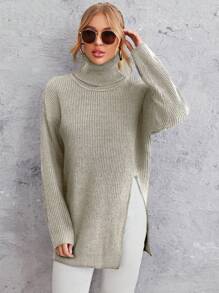 Suéter Negro De Manga Larga - Beis - Ver 1