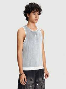 ROMWE MEN ROMWE Avant Men Fashionable And Casual Versatile Sports Style Vest - Grey - View 3