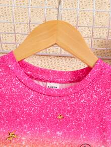SHEIN Vestido de niña joven anti inflamable veraniego, holgado y casual con patrón de unicornio lindo para dormir - Rosa - Ver 5