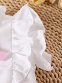 Elegant Double-Layer Ruffle Top With Stylish Skirt For Baby Girl - Pink - View 7
