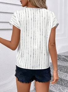 SHEIN Clasi 女款簡單印花圓領短袖襯衫