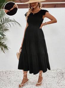 SHEIN Women Solid Color Simple Style Daily Nursing Wear For Maternity