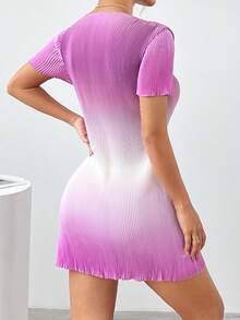 SHEIN EZwear Robe à manches courtes imprimé ombré pour femme