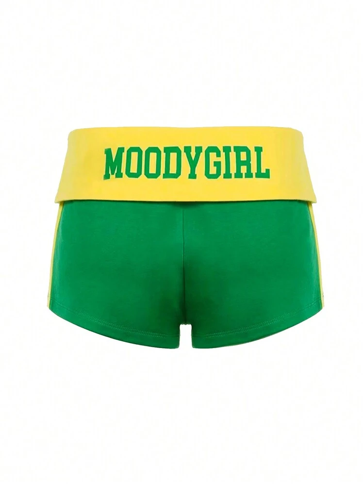 Women's Color-Blocking Printed Casual Shorts