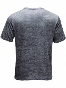 Men's Short Sleeve Crew Neck T-Shirts,Slim Fit Breathable Mesh Tees - Light Grey - View 2