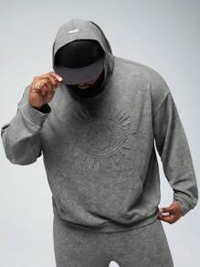 Manfinity VCAY Plus Size Men Knitted Drop-Shoulder Sweatshirt,, For Fall Winter - Grey - View 1